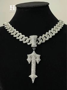 Custom <b>Iced</b> <b>Out</b> 'T' Logo Pendant with Cuban Link <b>Chain</b> – Fine Jewelry Manufacturer - Product Image 2