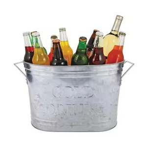 Elegant Metal Ice Beverage Tub Stainless Steel Party <b>Cooler</b> Bucket Wine Beer Chiller Tub Event <b>Table</b> Use - Product Image 5