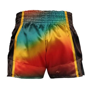 Muay Thai lightweight satin fabric custom design breathable training <b>shorts</b> elastic waistband gym fitness wear for <b>men</b> women - Product Image 2