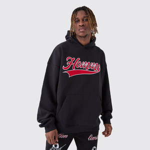 Wholesale 100% Cotton Sweatshirt Heavyweight Thick Winter Hoodie for Men Oversized Drop Shoulder Custom Embroidery Plain Dyed - Product Image 1