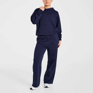 Ensemble de survêtement tendance personnalisable avec logo pour femme, en coton surdimensionné, respirant et écologique, vente en gros - Product Image 1