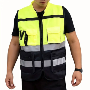 เสื้อกั๊กนิรภัยโพลีเอสเตอร์แบบกำหนดเอง FR สำหรับงานกลางแจ้ง ผู้ชาย 5 กระเป๋า พิมพ์ลายสกรีน สำหรับตั้งแคมป์และทำงาน - Product Image 5
