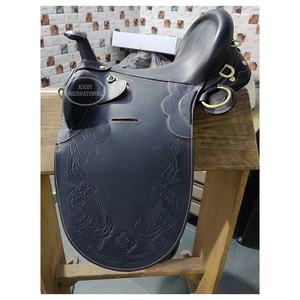 Beautiful Embroidery Leather Horse Saddle Stock Endurance English Saddle for Equestrian in Black <b>Brown</b> <b>Tan</b> - Product Image 2