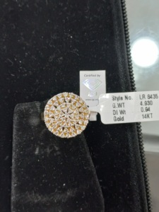 Luxury 14K <b>Gold</b> Round Cluster <b>Ring</b> with Sparkling CZ Stones Elegant Bridal Party Wear Jewelry for Women - Product Image 4