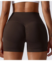 Shorts de yoga taille haute sans couture, effet push-up fessier, pour femme, été, course, fitness, gym, style cycliste croisé