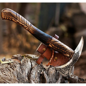 ขวานตัดไม้ Burraq ขนาด 16 นิ้ว ทำมือจากเหล็กกล้าคาร์บอน ด้ามไม้โรสวูด สำหรับกิจกรรมกลางแจ้ง งานอุตสาหกรรม DIY ของขวัญวันพ่อ - Product Image 5