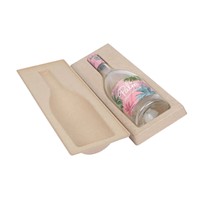 Gevormde papierpulp tray, ecologisch biologisch afbreekbaar, natgeperst pulp inlay voor verpakkingen van likeur- en wijnflessen in geschenkdozen