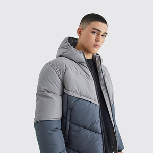 Design Your Own Panel Design <b>Jacket</b> Waterproof Breathable Puffer <b>Jacket</b> <b>Long</b> Sleeve Two Pockets Full Zipper Front Casual <b>Men's</b> - Product Image 6