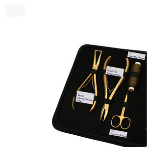 Kit d'extension de cheveux professionnel de haute qualité en acier inoxydable avec pinces à extension à forte adhérence, accessoires de colle et outil de bouclage - Product Image 2