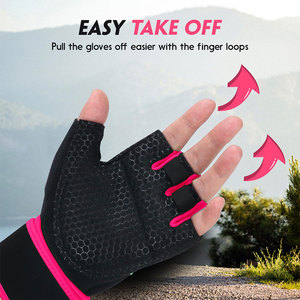 Premium Women's Fitness <b>Gloves</b> Breathable Workout Training <b>Gloves</b> Soft Padded Palm Adjustable Wrist Support Non Slip <b>Gloves</b> - Product Image 5