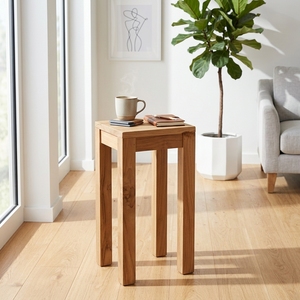 Modern High Solid Wood Bar <b>Stool</b> Elegant Tall Wooden Side Table Furniture For Rustic Home Kitchen Setup Art Design Pure Art Set - Product Image 3