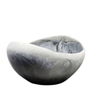 Bols de service en résine faits à la main, design organique couleur marbre, polis, écologiques, origine indienne, compatibles lave-vaisselle, décoratifs pour les fêtes - Product Image 1