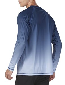 Tallas para hombre hasta 3XL, así podrás encontrar la talla perfecta. Rashguard UPF 50+ UV, traje de baño atlético para entrenamiento, azul personalizado. - Product Image 6
