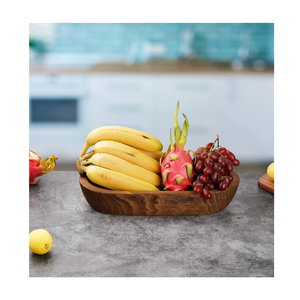 Tazón de madera de acacia al por mayor, tazón de ensalada de bambú natural antiguo con cuchara para uso artesanal, ¡gran oferta! - Product Image 6