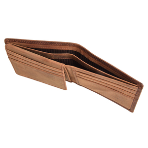 Mens Leather Wallet Bifold Long <b>Card</b> <b>Holder</b> Multi Slot Cash Pocket Slim Organizer Vintage Style Daily Carry Brown Wallet - Product Image 3
