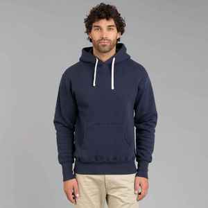 Sweat-shirt à capuche bleu marine pour homme, coupe classique, décontracté, automne, couleur unie, tricoté, avec poche en polaire - Product Image 1