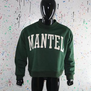 Sweat-shirt à col montant MANTEL DARK GREEN, 100% coton blanc, broderie appliquée, col large, URBAN PRODUCTIONS - Product Image 5