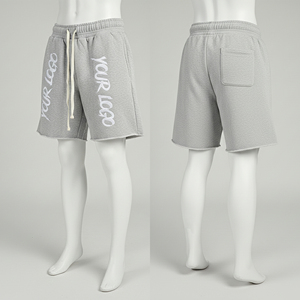 Pantalones Cortos de Lona Sólida para Hombre, Estilo Urbano, 5 Pulgadas, con Bolsillos, Secado Rápido, Cierre con Cordón, Casual, Venta al Por Mayor - Product Image 1