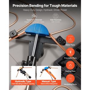 Kit Piegatubi Idraulico da 1/4 e 7/8 Pollici, Set di Utensili per Piegatura Tubi in Rame HVAC con 7 Colori, Piegatura a 90 Gradi in Alluminio - Product Image 2