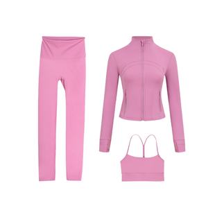 Conjunto de Yoga Personalizado de Alta Calidad sin Costuras para Mujer, Conjunto Deportivo de 3 Piezas de Cintura Alta para Gimnasio, Fitness, Running y Yoga - Product Image 5
