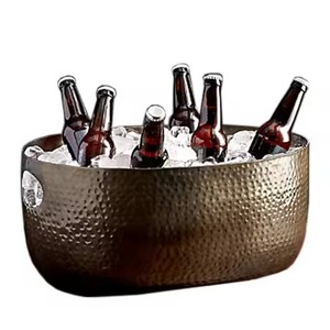 Multipurpose Metal Ice Beverage Tub Stainless Steel Party Cooler <b>Bucket</b> Wine Beer Chiller Tub Table Use - Product Image 2