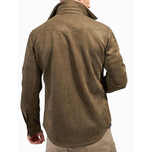 Chaquetas de Cuero de Gamuza para Hombre, Chaqueta de Cuero de Gamuza Marrón Oscuro Personalizada/Chaqueta de Cuero de Moda de Gamuza Genuina al por Mayor - Product Image 5