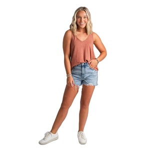 Nouveaux débardeurs pour femmes en promotion, haute qualité, confortables, respirants, en polyester/coton, 220g, logo frontal, col rond, vêtements décontractés - Product Image 2