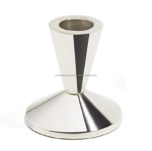 Portavelas cónico de aluminio con acabado de níquel para decoración de iluminación del hogar otros candelabros linternas y tarros de velas - Product Image 4