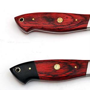 Couteaux de cuisine professionnels en acier Damas faits à la main, 5 pièces, manches en plastique, lame à pointe tombante, personnalisables OEM - MS Enterprise - Product Image 4