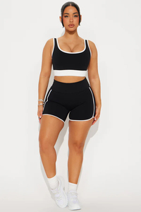 Conjunto de Verano para Mujer de Dos Piezas: Camiseta sin Mangas y Pantalones Cortos de Ciclismo, Poliéster/Algodón, Ropa Casual con Opciones Personalizadas - Product Image 4