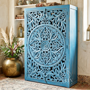 Armario de Estilo Industrial Moderno, Ecológico y Hecho a Mano, con Puertas Tipo Shaker, Aparador de Madera con Diseño Rústico y Aspecto Antiguo, 3 Estantes - Product Image 1