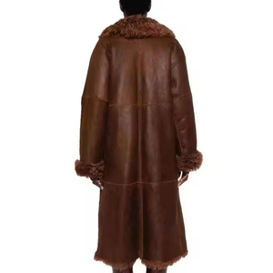 Servicio OEM, Abrigo Largo de Cuero para Hombre, de Invierno, a Bajo Precio, Manga Larga, Elegante, Cómodo, con Cinturón, Antiarrugas, Transpirable, Gran Venta - Product Image 6