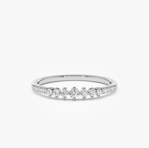 Anillo de Diamante Cultivado en Laboratorio con Engaste Catedral en Oro de 14K - Product Image 3