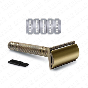 Rasoir de sécurité professionnel en acier inoxydable à double tranchant avec lame remplaçable pour le rasage humide - Product Image 3