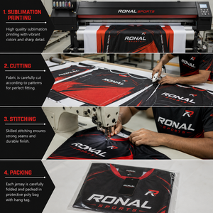 RONAL <b>Men's</b> <b>Long</b> <b>Sleeve</b> <b>Cycling</b> <b>Jersey</b> Full <b>Sleeve</b> Quick Dry Sport Shirt Red Black Sublimation Print Motorcycle Racing Wear - Product Image 5