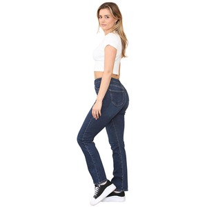 Washed Blue Womens Streetwear <b>Waterproof</b> Denim Jeans Vintage Drop-Crotch Customizable OEM Supply - Product Image 4