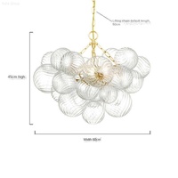 Lustre suspendu en verre ovale à bulles, décoratif pour l'intérieur, chambre à coucher, bar, hôtel, restaurant, maison, LED à intensité variable, style américain