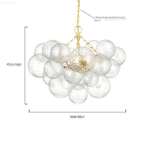 Lámpara Colgante de Techo de Diseño Americano, Araña de Cristal Ovalada con Burbujas, Decorativa para Interiores, Dormitorio, Bar, Hotel, Hogar, Restaurante - Product Image 6