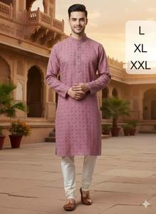 Ensemble Kurta Pyjama de Mariage pour Homme, Très Demandé, de Créateur, Tenue de Soirée Luxueuse et Confortable, Style Ethnique, Disponible à la Vente - Product Image 6