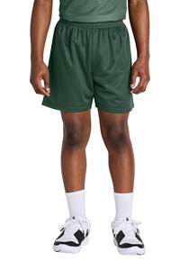 Shorts de basketball en mesh, entrejambe 5 pouces, taille haute unie, taille élastique, séchage rapide et respirant, polyester/coton - Product Image 5