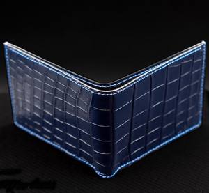 Luxali Portefeuille en cuir d'alligator pour homme Porte-cartes de luxe personnalisable avec design court - Product Image 3