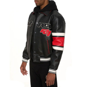 Best Price Avirex Men's Leather <b>Jacket</b> Premium Winter Windproof Waterproof Genuine Leather Plain Dyed Front Customized Color All - Product Image 5