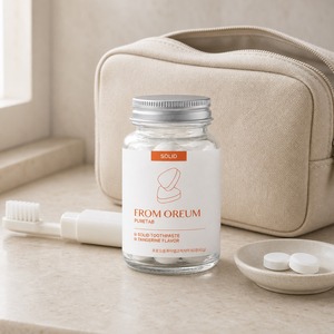 [FROM OREUM] Artículos de Aseo para Habitaciones de Hotel, Pasta de Dientes Sólida con Sabor a Mandarina de Jeju, 60 Tabletas para Baño de Huéspedes de Hotel - Product Image 3