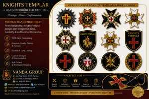 Insignia Roja para la Manga del Abrigo de los Caballeros Templarios |   Accesorios para el Uniforme de los Caballeros Templarios |   Accesorios de Vestimenta Masónica - Product Image 6