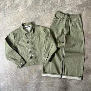 Vaqueros Baggy Bootcut Vintage Oversize Personalizados, Pantalones de Mezclilla Cruda Elásticos de Pierna Ancha con Dobladillo, Estilo Streetwear, Suministro ODM - Product Image 1