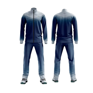 Ensemble d'entraînement de football hiver haute performance en coton 100% respirant et à séchage rapide, avec veste à capuche zippée intégrale et pantalon de jogging fuselé - Product Image 1
