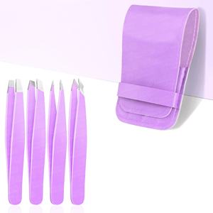 Juego de Pinzas para Cejas de 4 Piezas, Pinzas de Acero Inoxidable para Mujer con Estuche de Viaje, Gran Precisión para Vello Encarnado - Product Image 1