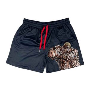 Shorts de sport pour homme en polyester de haute qualité, sublimation, motif personnalisé, séchage rapide, cordon de serrage, entraînement, anime, mesh, vêtements de sport actifs - Product Image 4