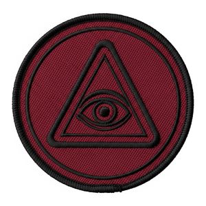 Écusson brodé Piliers et Triangle Maçonniques Bleu Marine et Or, Insigne en fil d'or pour la Franc-maçonnerie, Emblème appliqué pour uniforme rituel - Product Image 2