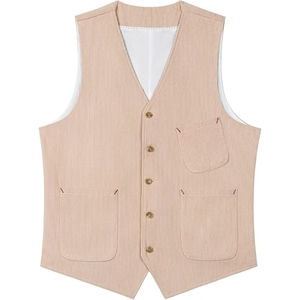 OEM Men Corduroy Work Vest Vintage Sleeveless Jacket Custom Logo Casual Fashion Utility Waistcoat Black - Product Image 2
